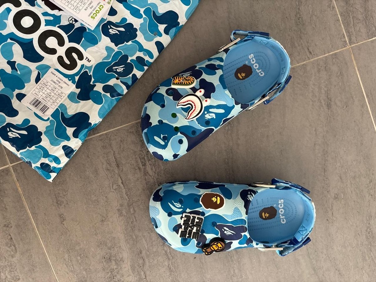【新品】A Bathing Ape Crocs ベイプ Blue 27センチ A BATHING APE®︎ x CROCS collection will be available in limited