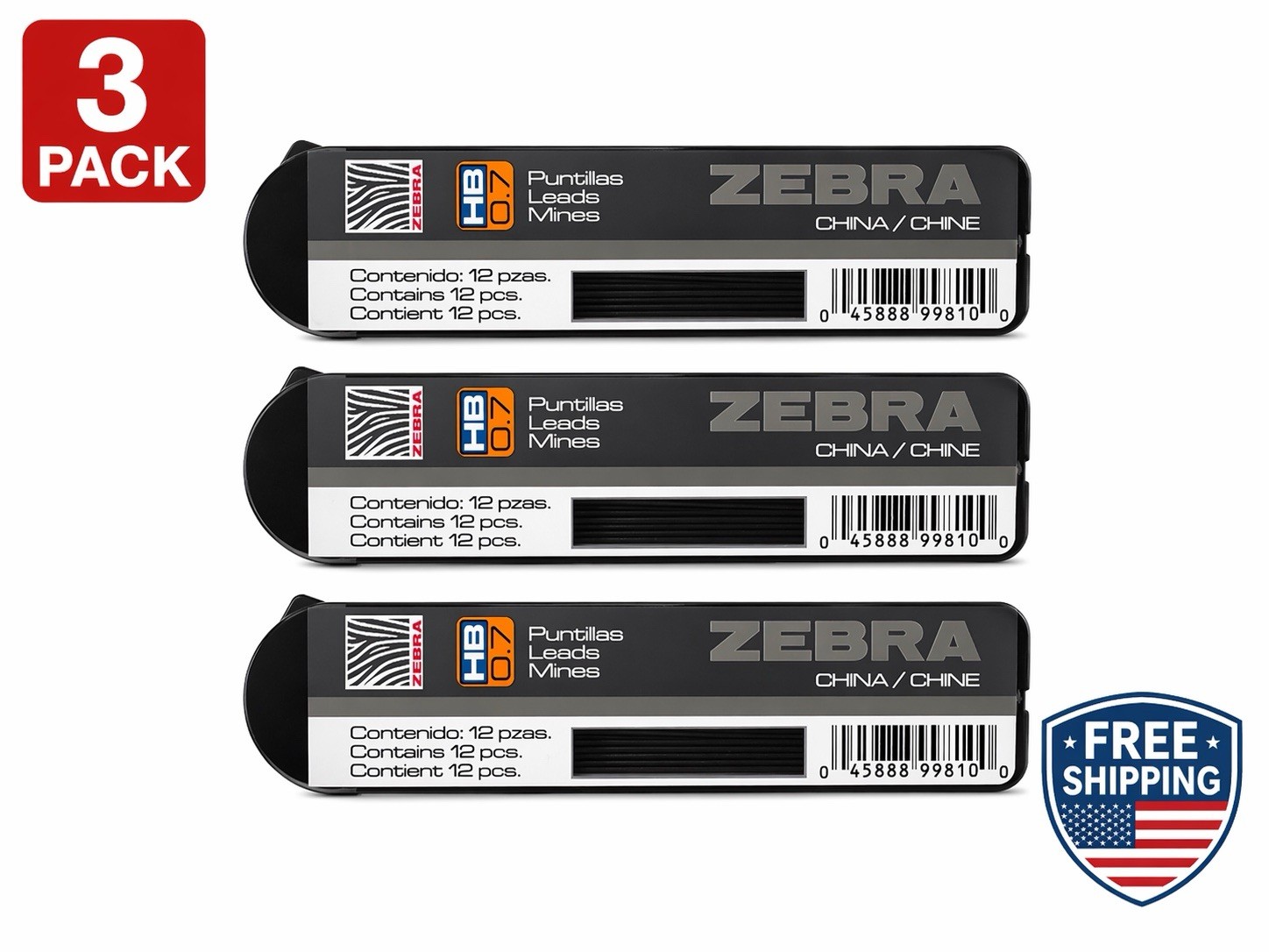 Lead Refills 3 Pack 12 Leads Each
