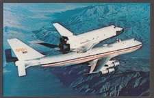 NASA Space Shuttle Enterprise aboard Boeing 747 postcard 1970s