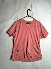 Carhartt Force Modern Fit Scrub Top Womens XL Dusty Rose Stretch V Neck Medical
