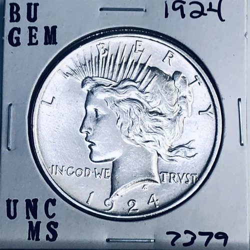 1924 P BU GEM PEACE SILVER DOLLAR UNC MS+++ U.S. MINT RARE COIN 7379