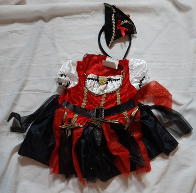 Baby Girls Pirate Costume 6 to 12 Months Dress & Headband