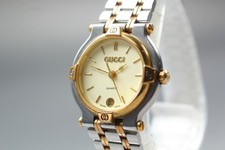 Near MINT GUCCI 9000L Gold Dial Quartz 26mm Women's Watch Vintage From JAPAN