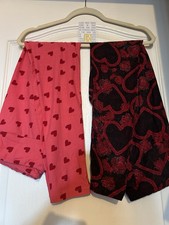 X 2 Pairs LuLaRoe Valentine Floral Leggings New OS Pink Red Hearts    New