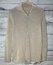 Suitsupply Extra Slim Fit 100 Wool Button Down Beige Dress Shirt Size 14.5/15