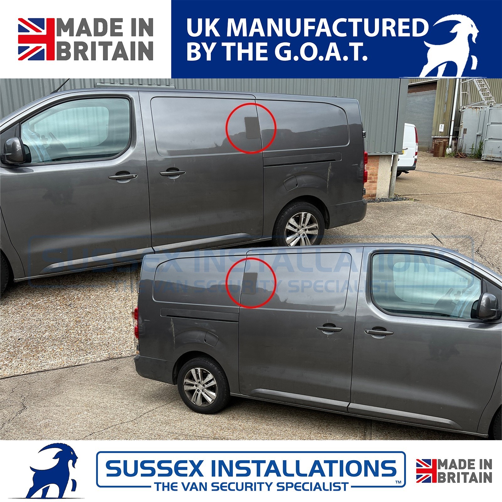 For Citroen Dispatch 2017-Onwards Twin Side Door Barrel Blanks Black