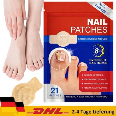 21-42 Stück Nagelpilz Reparaturpflaster, Pilzbehandlung & Nagelreparatur Set NEU