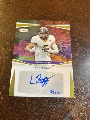 2025 Sage Football Autograph #A-LR2 Landon Ruggieri Gold 15/100