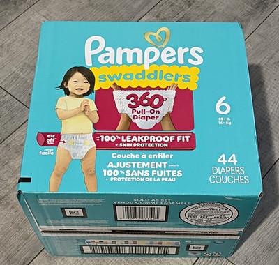 Pampers Swaddlers 360 Pull-On Training Pants Diapers Size 6, 44 Ct 35+ lb