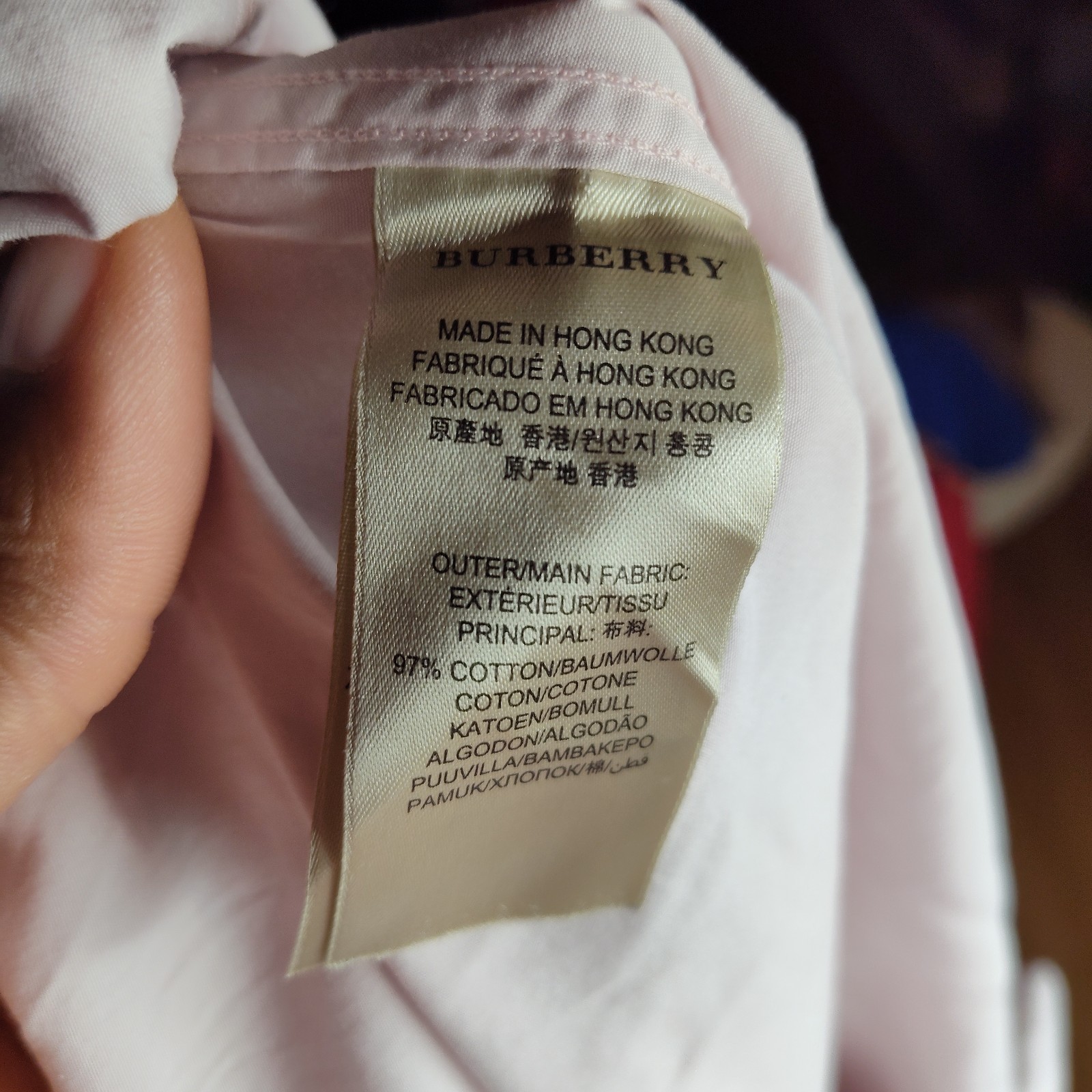 Burberry Men's Button Up Shirt Long Sleeve Sz XL Light Purple thumbnail 8