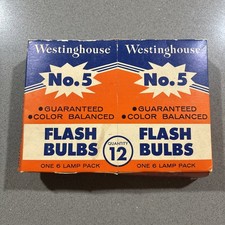 Vintage Flash Bulbs Westinghouse No.5B Class M Original Box 8 Bulbs Unused