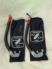 Pair Of 2 Sherwood Snorkel Tubes With Nylon Carrying Cases Black