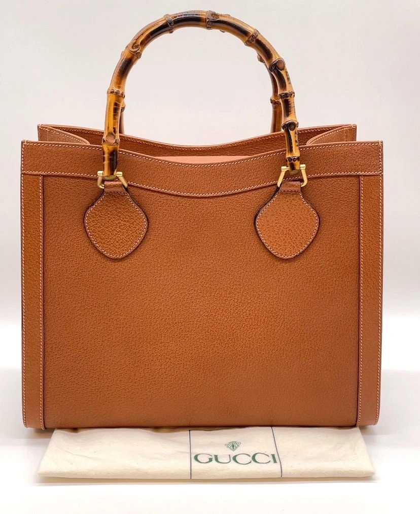Gucci Bamboo Leather Exterior Tote Bags & Handbags for Women for