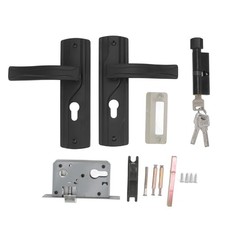 Bedroom Door Lock Set Universal Black Door Handle Lock Key Set Thickened
