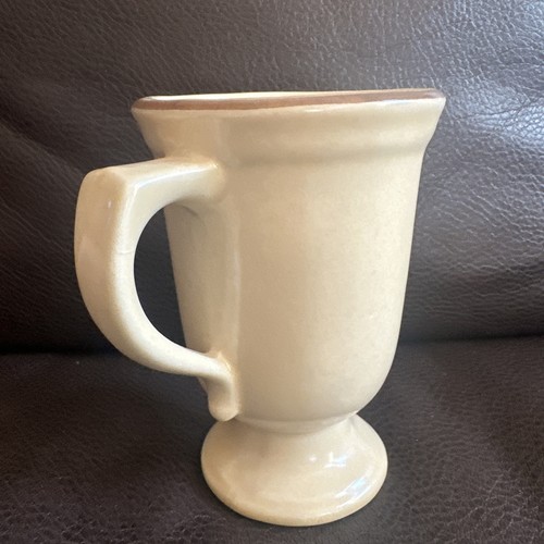 Vintage Pfaltzgraff Village Pattern Footed Pedestal Coffee/Tea Mug Cream & Brown - Picture 6 of 9