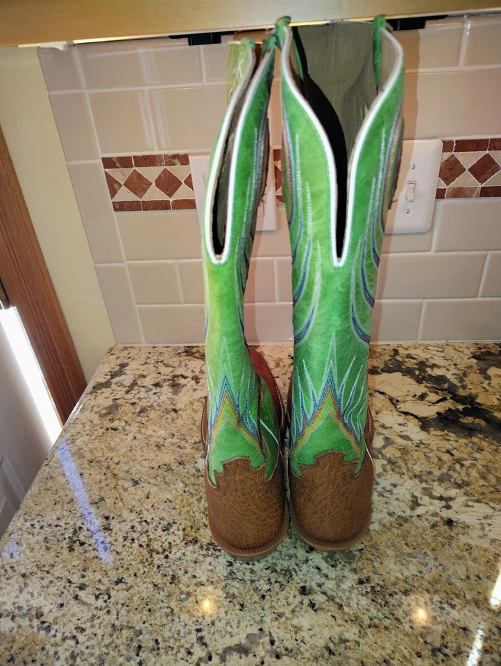 EUC Twisted X Brown Calfskin Leather Buckaroo Cowboy Boots - US Size 12 D (Mens) - Image 4 of 4