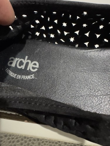ARCHE Black Lilly Maya Nubuck Ballet Flats Women's 37 US 6 Leather Perforated - Picture 14 of 16