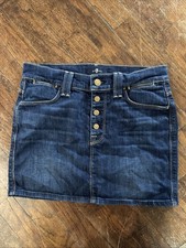 Seven 7 For All Mankind, Denim Mini Skirt, Size 23, Distressed Y2K