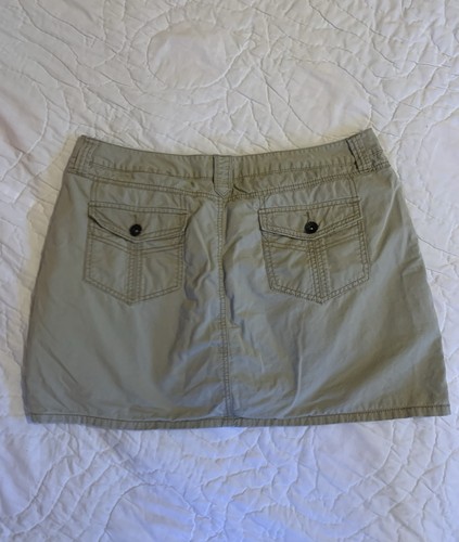 Vintage Y2k Faded Glory Beige Utility Cargo Mini Skort Size 14 - Picture 2 of 6
