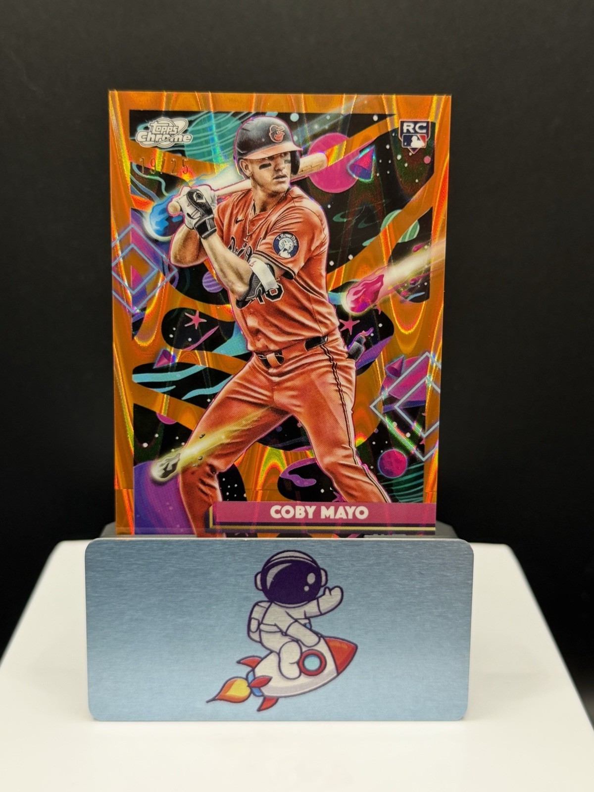 2025 Topps Cosmic Chrome - Coby Mayo #154 (RC) Orange Galactic /25
