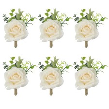18 PCS Ivory Bridesmaid Bouquets Corsages Boutonnieres Set Wedding Prom