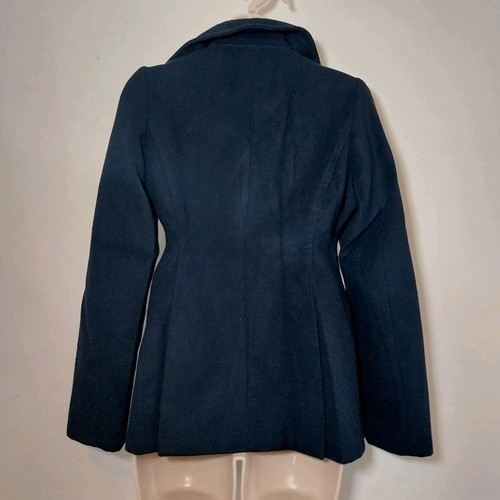 Next Size 8 Jacket Petite Navy Blue Military Look Coat - Picture 3 of 5