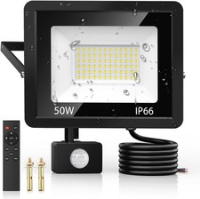 50W Security Lights Outdoor Motion Sensor, PIR Flood Light with Remote Control,