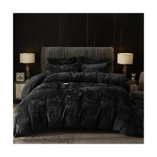 PHF Truly Velvet Duvet Cover Set Queen Size, 3pcs Ultra Soft Br... USA FAST SHIP
