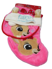 Rudolph Red Nose  Clarice Babys First Christmas 3 Piece Set Hat Bib  Stocking