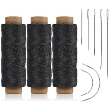 Leather Sewing Needle and Thread kit 165 Yards 150D Flat Waxed Threads with 7...