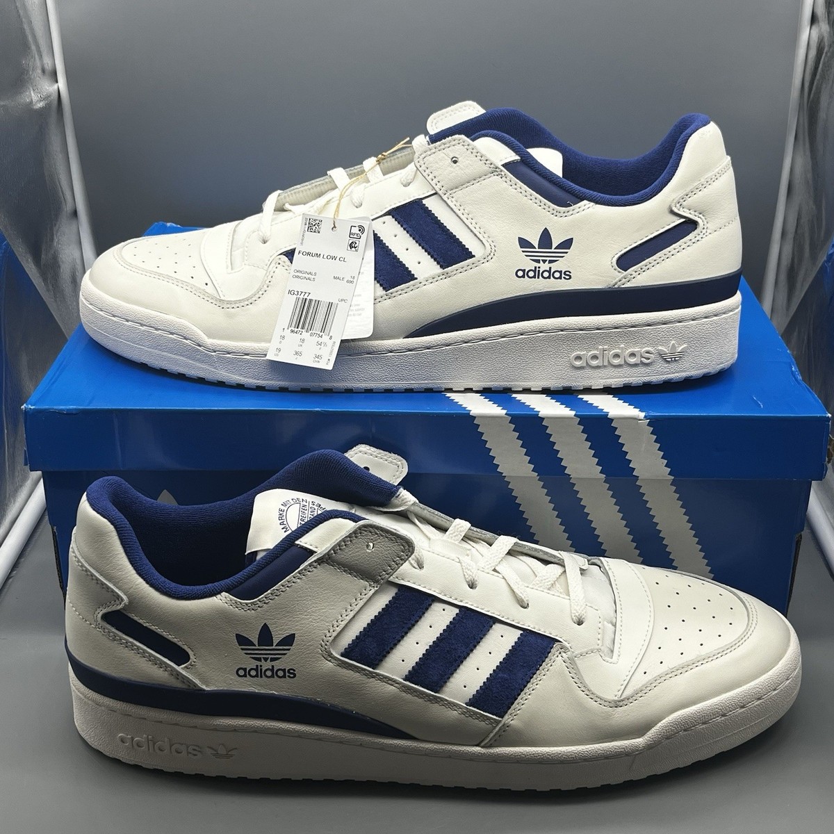 スニーカー adidas Forum Low White Blue Adidas Forum Low CL Men's Size 19 Athletic Shoes White Blue