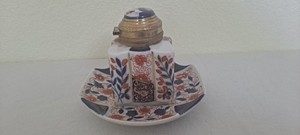 Beautiful intricate Japanese Imari inkwell 1880s Vintage Porcelain