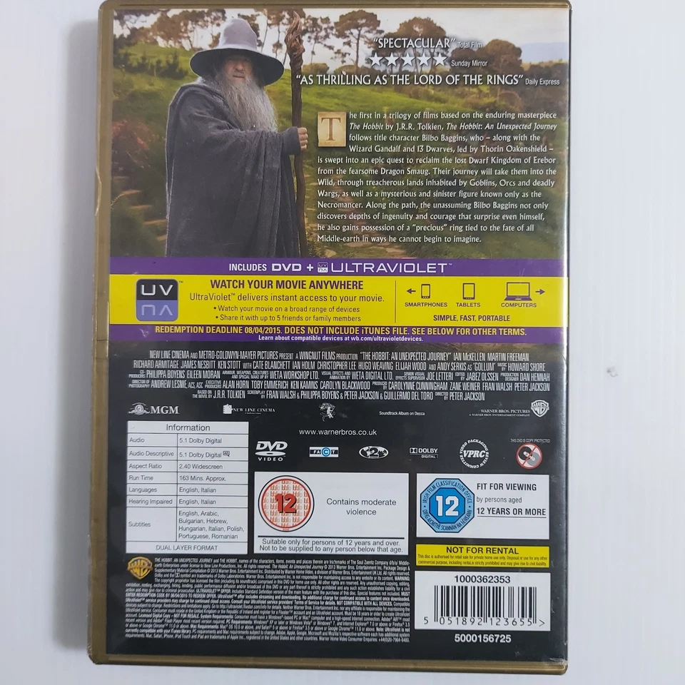 DVD Fantasy The Hobbit Trilogy 2012 2013 2014 – Middle Earth epic adventure set  - Image 4 of 4