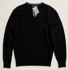 Daniel Cremieux Nwt Men's Luxury 100% Cashmere V Neck Pullover Black Sweater M