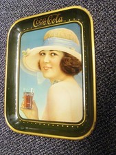 1922 Green-Checked Rim Coca-Cola Serving Tray on The Hot Collector