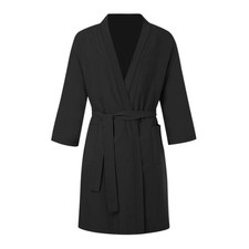 TINAYAUE Men’s Cotton Bathrobe with Pockets Breathable XX-Large Tall, Black