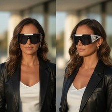 Sunglasses Women Oversized Wrap Around Shield UV Protection Retro Shades Female