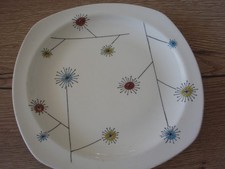 Vintage Midwinter Pottery Jessie Tait Stylecraft Flower Mist Plate 8.5" x 8.5"