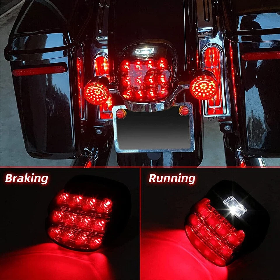 Smoke LED Tail Lights Indicator Brake For Harley Touring Road King Electra Glide - Image 4 of 4