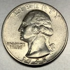 1945 P Washington 90% Silver Quarter AU Condition 25c US Coin -3437