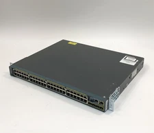 Cisco WS-C2960S-48LPS-L 48 Port Gigabit PoE+ Switch w/ Brackets & Stack Module