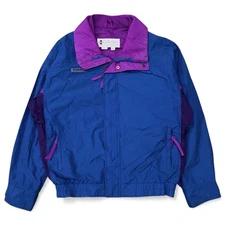 Vintage Columbia Bugaboo Bomber Jacket Blue Purple Winter Shell Ski Snow Mens M