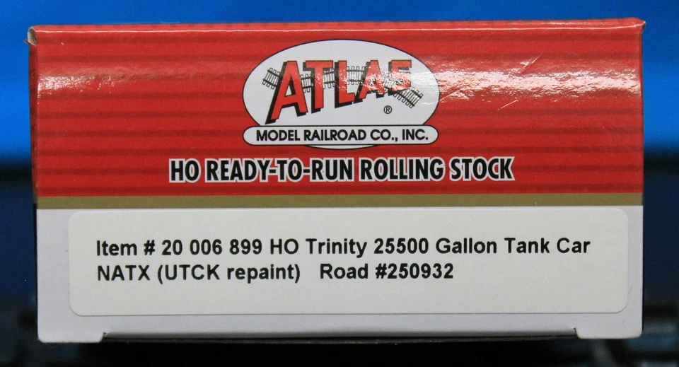 HO Scale - ATLAS 20 006 899 NATX Trinity 25,500 Gallon Tank Car ( UTCK Repaint ) - Image 3 of 4