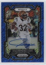 2023 Panini Prizm Blue Shimmer Prizm Auto 19/25 Trayveon Williams #59 Auto 0xh3