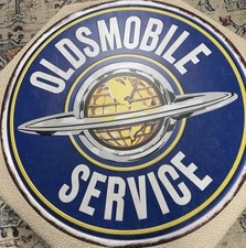 Vintage Heavy 36 Oldsmobile Service Auto Gas Oil Station Repo Metal Sign Vintage Heavy 36 Oldsmobile Service Auto Gas Oil Station Repo Metal Sign