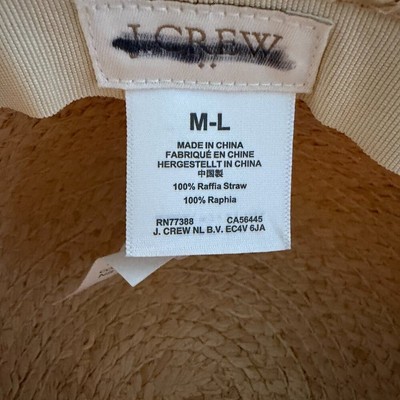J. Crew Wide Brim Raffia Bucket Hat Natural Straw Travel  display picture 1