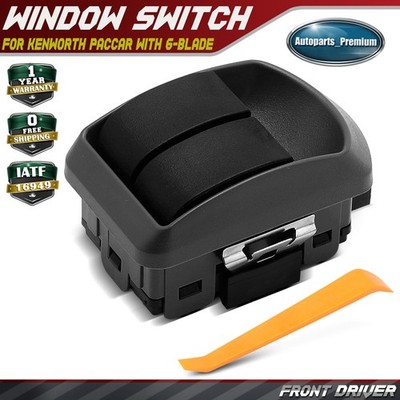 Front Left Driver Side Dual Power Window Switch w/ 6-Blade for Kenworth Paccar