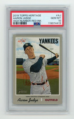 PSA 10 - 2019 Topps Heritage High Number AARON JUDGE Real One Red Ink Auto 25/25