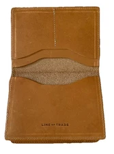 Line Of Trade Bifold Wallet Brown 4 Pocket Card Holder Full Grain Leather 5.5x4”