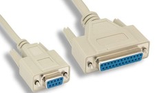Serial Null Modem Cable 6FT DB9F DB25F